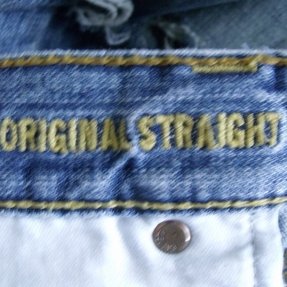 American Eagle Distressed Original Straight Jeans 36x32 - Picture 6 of 7